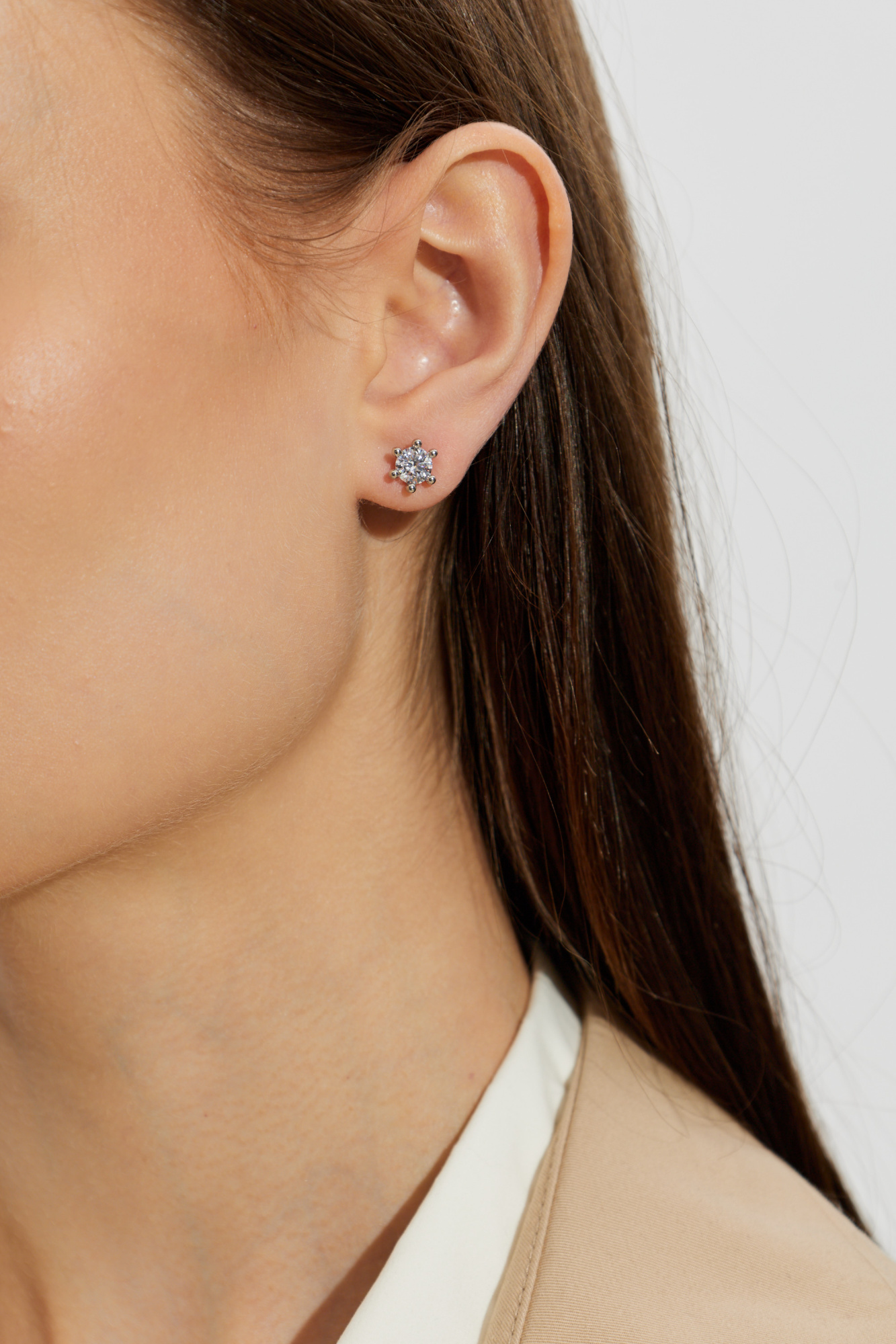 Silver Earrings with shimmering crystals MM6 Maison Margiela